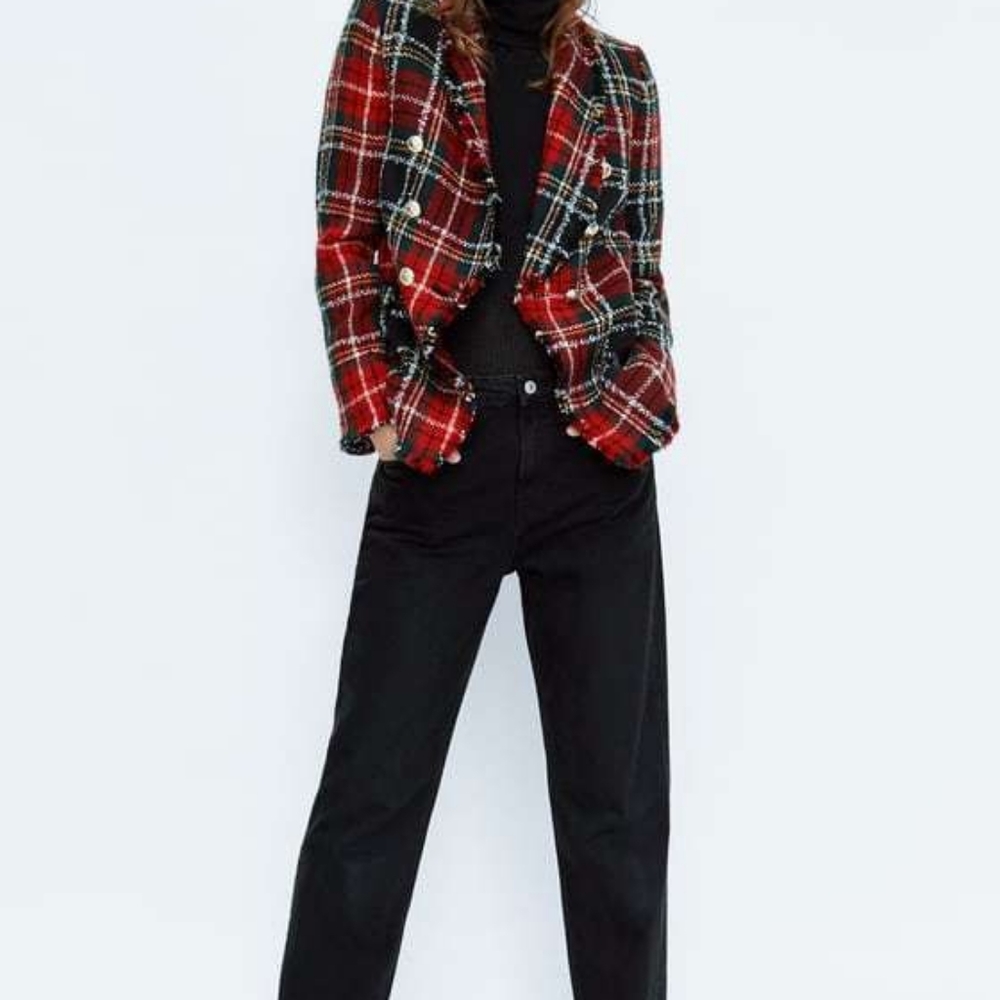 ZARA tartan blazer